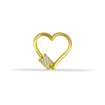 Taşlı Kalp Charm Kilidi - Dianora (1)