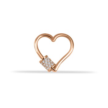 Taşlı Kalp Charm Kilidi - Dianora