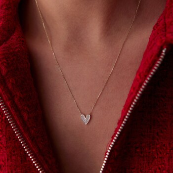 Taşlı Kalp Figür Kolye - Rayna (1)