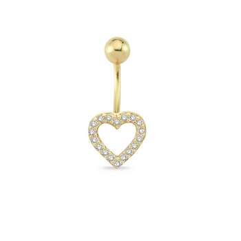 Taşlı Kalp Göbek Piercing - Özçelik