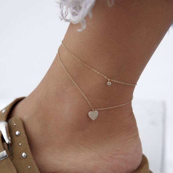 Taşlı Kalp Halhal - 1