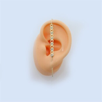 Taşlı Kalp Hook Baston Küpe - Dianora (1)