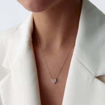 Taşlı Kalp Kolye - Alen