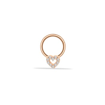 Taşlı Kalp Motifli Helix Piercing - Dianora