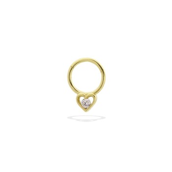Taşlı Kalp Motifli Helix Piercing - Dianora