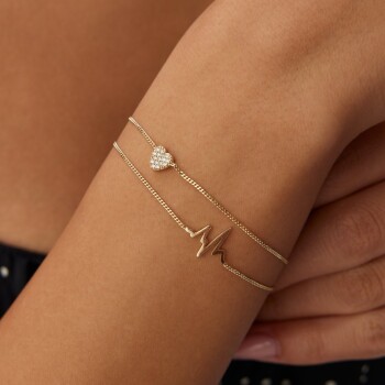 Taşlı Kalp Ritimli Bileklik - Rayna