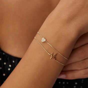 Taşlı Kalp Ritimli Bileklik - Rayna (1)