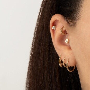 Taşlı Kalpli Tragus Piercing - Dianora (1)