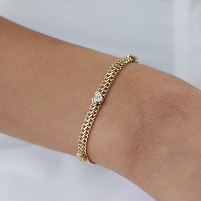 Taşlı Kalpli Viyana Bileklik - RİTİM