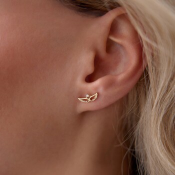 Taşlı Kanat Küpe - Gökhan Bera