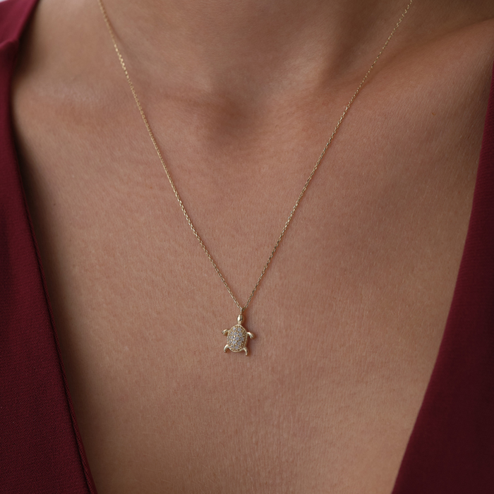 Taşlı Kaplumbağa Kolye - Rayna (1)