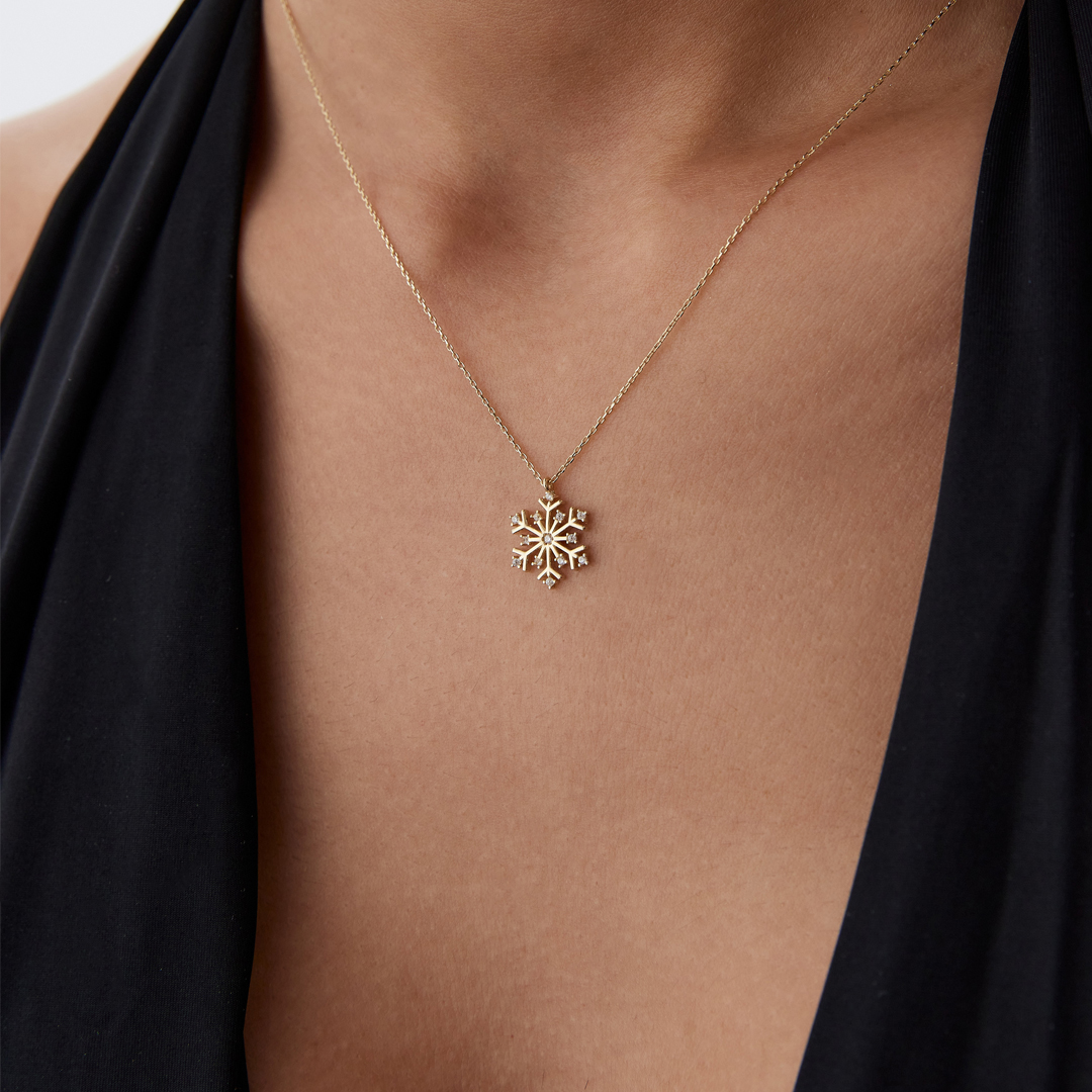 Taşlı Kar Tanesi Kolye - 2