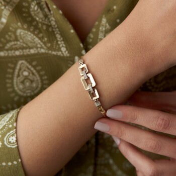 Taşlı Kare Balıksırtı Bileklik - Özer (1)