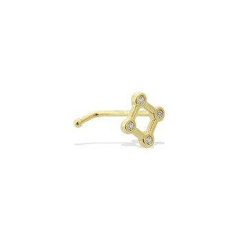 Taşlı Kare Motifli Altın Hızma - Dianora