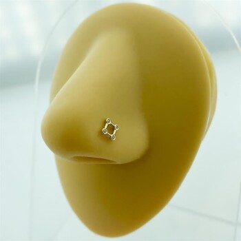 Taşlı Kare Motifli Altın Hızma - Dianora (1)