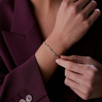 Taşlı Karo Köşeli Ataç Bileklik - RİTİM (1)