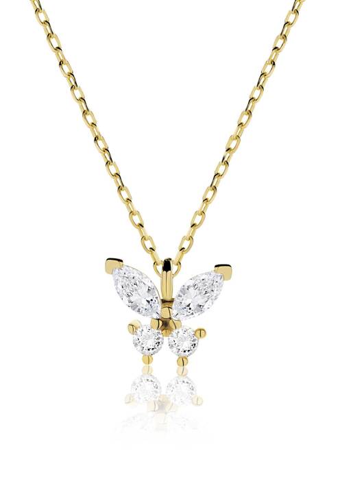 Taşlı Kelebek Kolye - 4