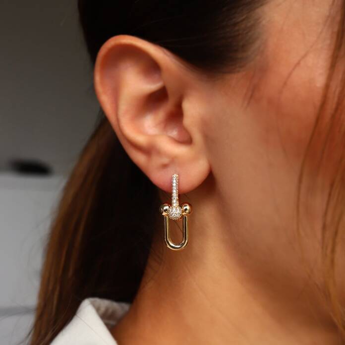 Taşlı Kilit Küpe - 1