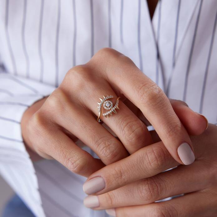 Taşlı Kirpik Göz Yüzük - 2