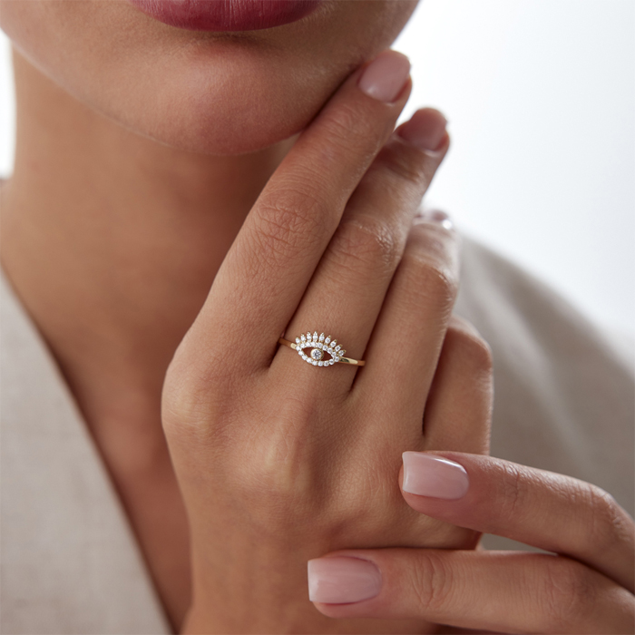 Taşlı Kirpik Yüzük - Nüans (1)