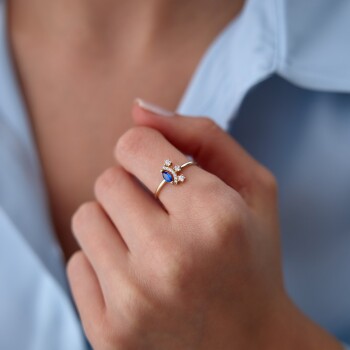 Taşlı Kirpik Yüzük - Nüans (1)