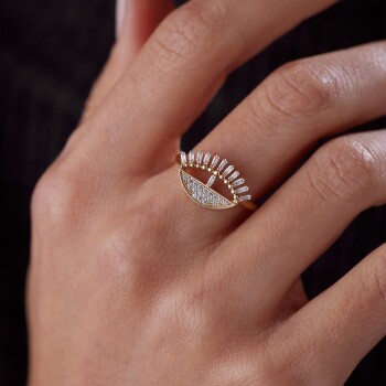 Taşlı Kirpik Yüzük - Rayna