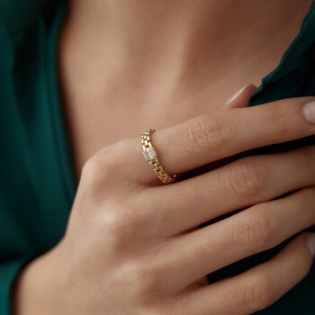 Taşlı Kordon Yüzük - Ador (1)