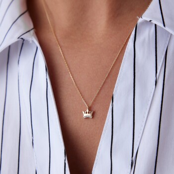 Taşlı Kral Tacı Kolye - Rayna