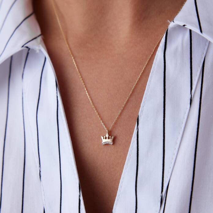 Taşlı Kral Tacı Kolye - 1