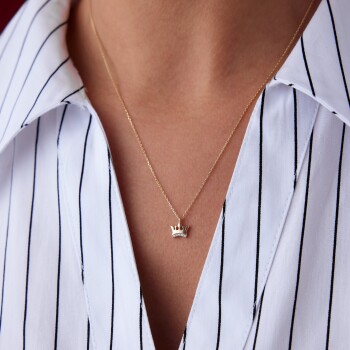 Taşlı Kral Tacı Kolye - Rayna (1)