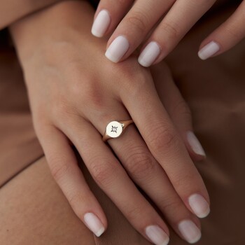 Taşlı Kutupyıldızı Şövalye Yüzük - CNR