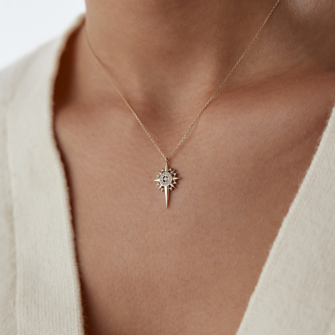 Taşlı Kuzey Yıldızı Kolye - 2