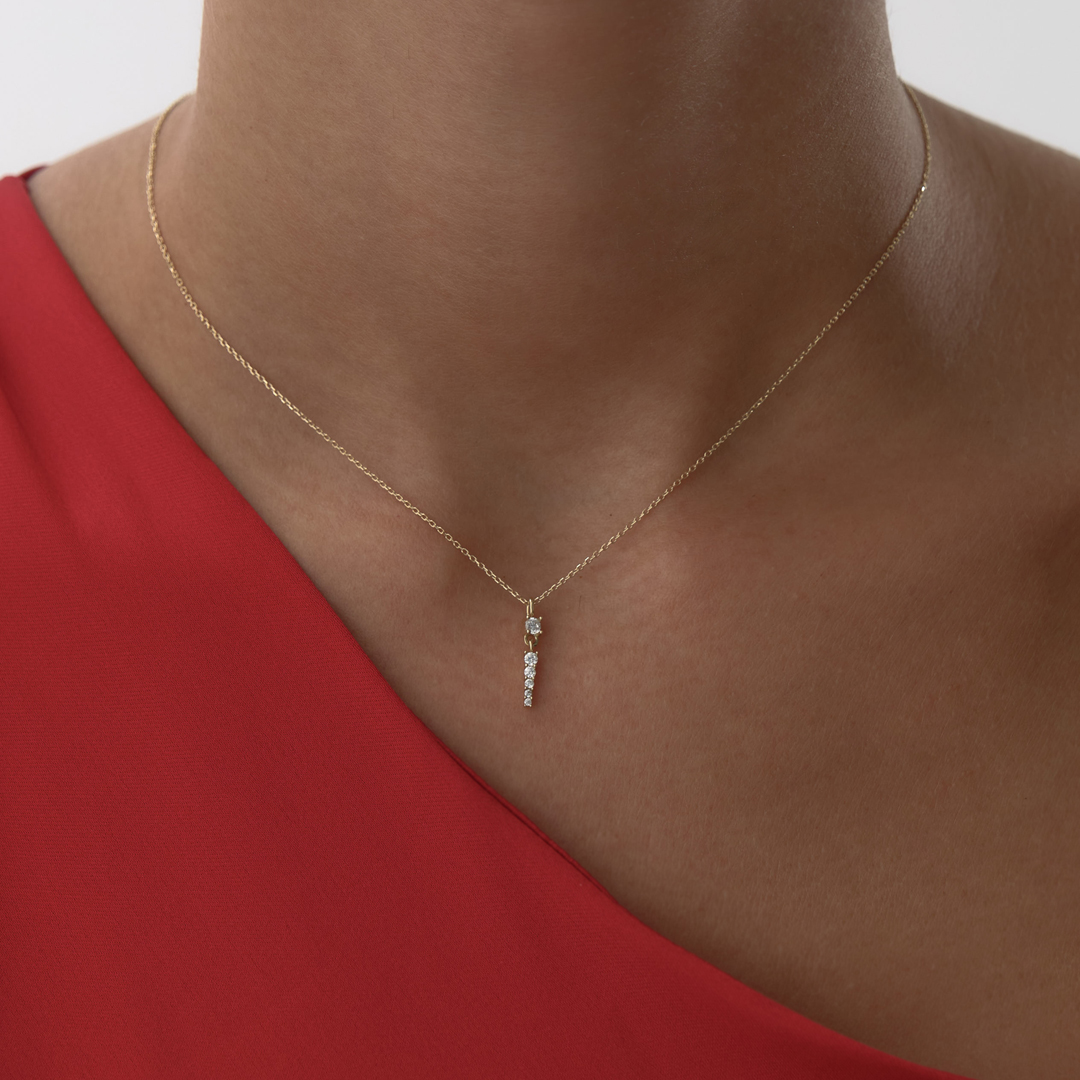 Taşlı Line Kolye - 1