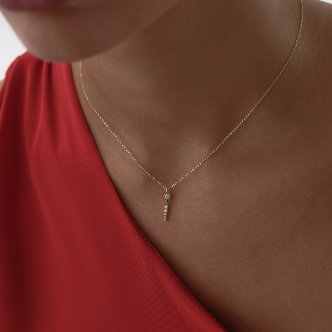 Taşlı Line Kolye - 2