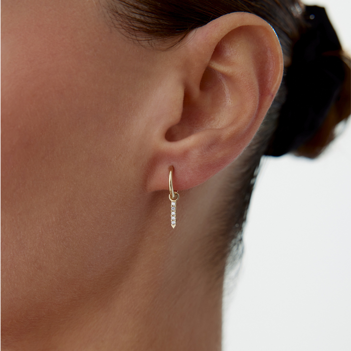 Taşlı Line Küpe - Rayna