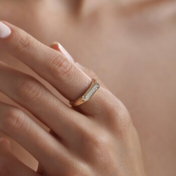 Taşlı Line Şovalye Yüzük - Rayna