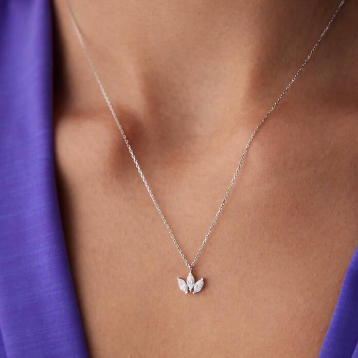 Taşlı Lotus Kolye - 1