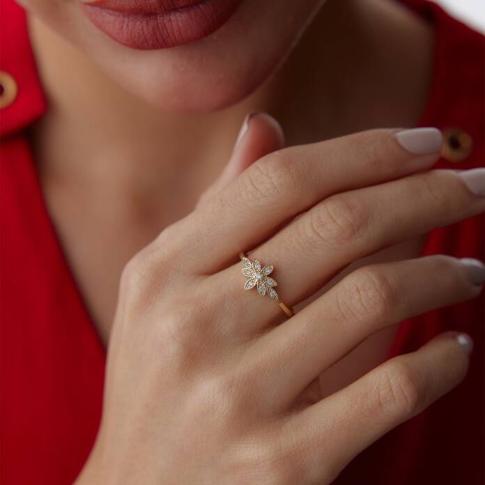 Taşlı Lotus Yüzük - 1