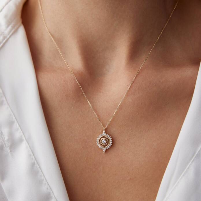 Taşlı Mandala Kolye - 1