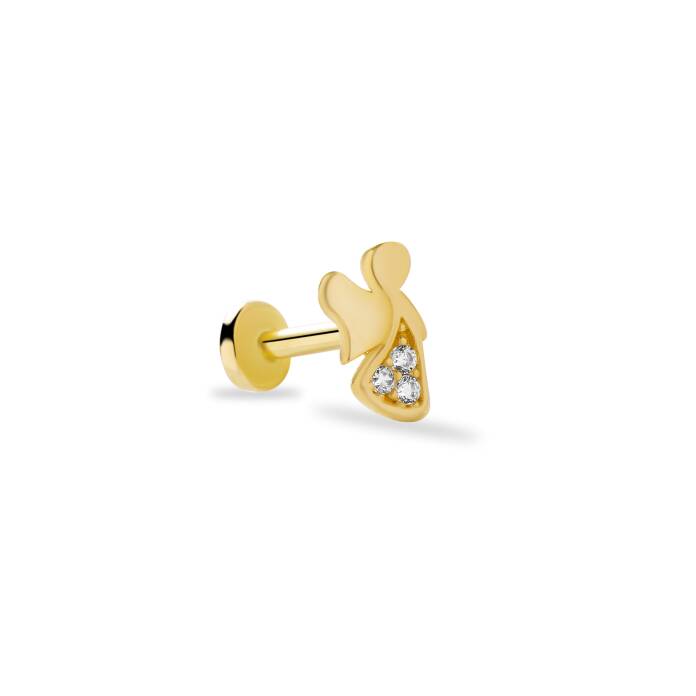 Taşlı Melek Figür Tragus Piercing - 2