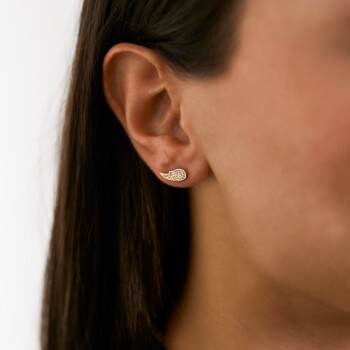 Taşlı Melek Kanadı Küpe - Rayna