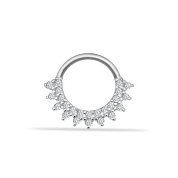 Taşlı Minimal Halka Piercing - 3