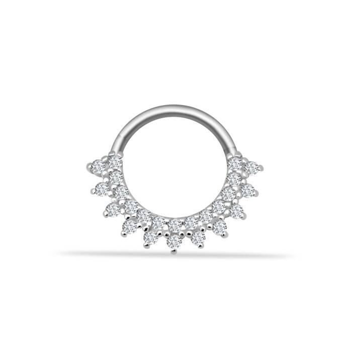 Taşlı Minimal Halka Piercing - 3