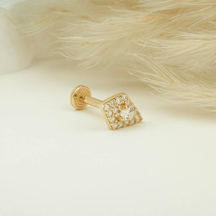 Taşlı Minimal Tragus Piercing - 2