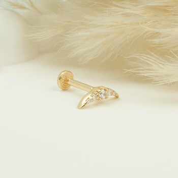 Taşlı Minimal Tragus Piercing - 3