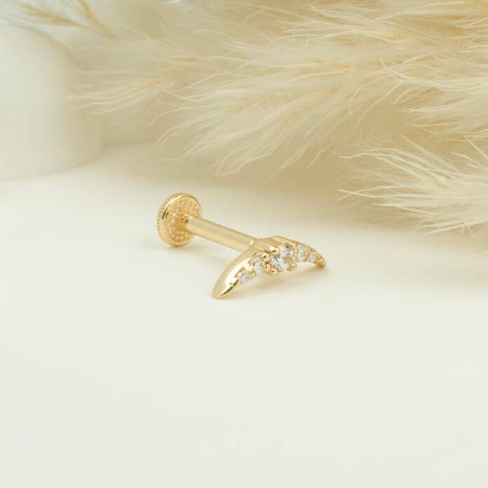 Taşlı Minimal Tragus Piercing - 3