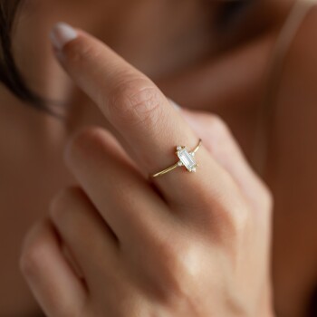 Taşlı Minimal Yüzük - Vedat