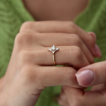 Taşlı Minimal Yüzük - Nüans (1)