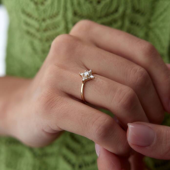 Taşlı Minimal Yüzük - 4