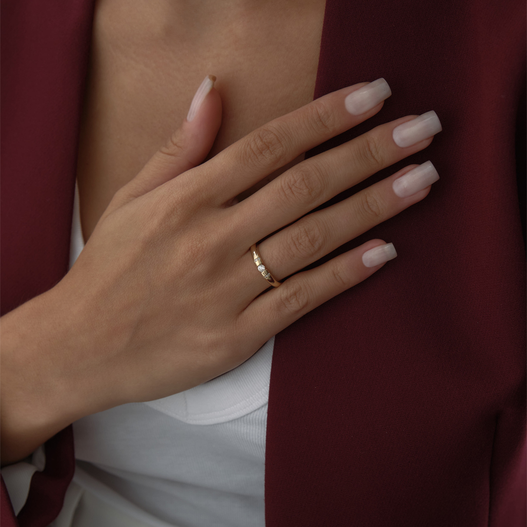 Taşlı Modern Hare Yüzük - 2